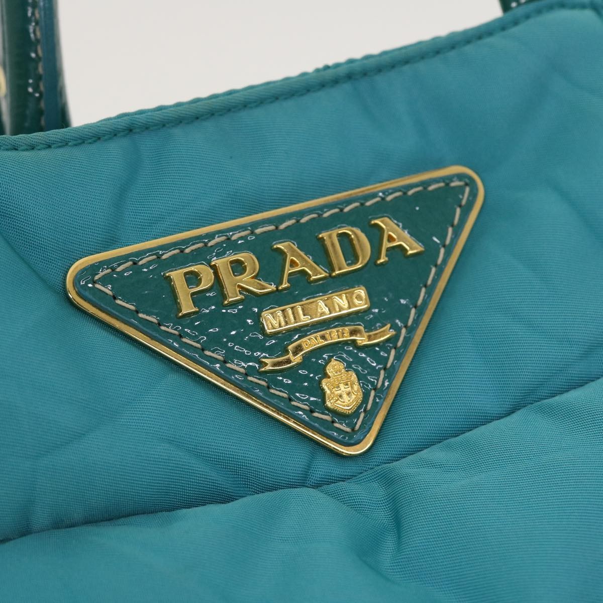 Prada Convertible Tote Quilted Tessuto, TURQUOISE, NYLON, Handbag