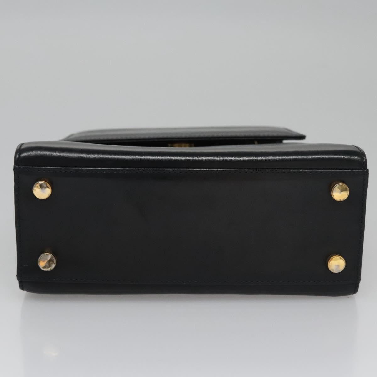 Salvatore Ferragamo Gancini handbag Leather, BLACK, LEATHER, Handbag