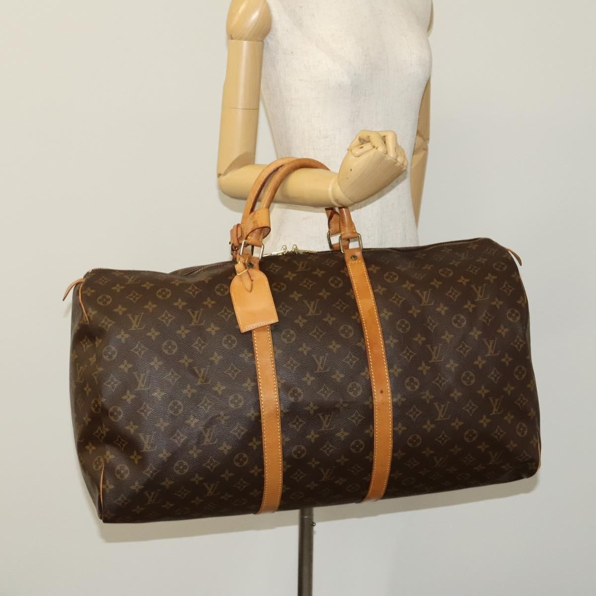 Louis Vuitton Keepall Bag Monogram Canvas, BROWN, CANVAS, Travel bag