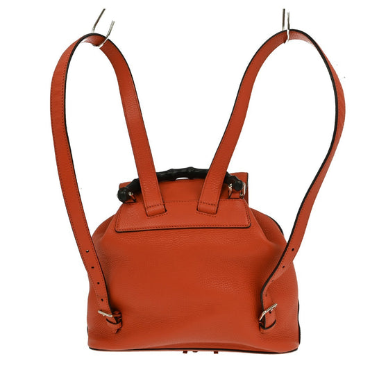 Gucci Bamboo Tassel Backpack Leather, ORANGE, LEATHER, Backpack