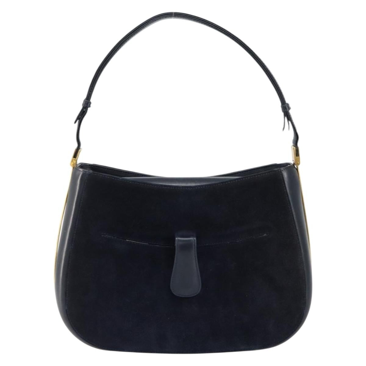 Gucci Vintage Handbag Suede, NAVY, SUEDE, Handbag