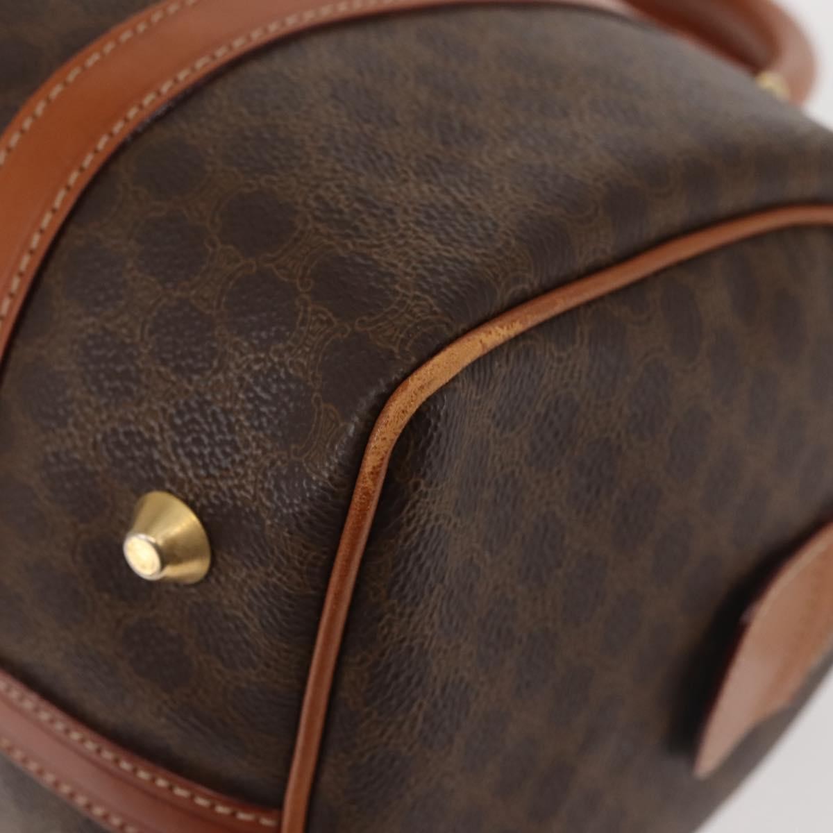 Celine Vintage Boston Bag Macadam Coated Canvas, BROWN, CANVAS, Handbag