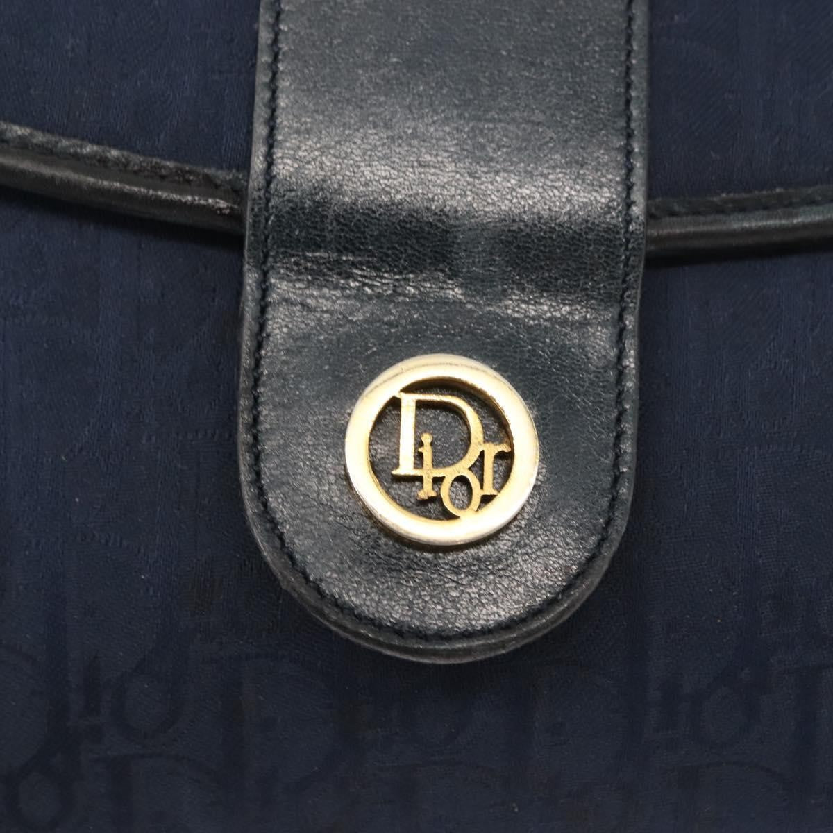 Christian Dior Vintage Trotter Shoulder Bag Canvas, NAVY, CANVAS, Shoulder bag