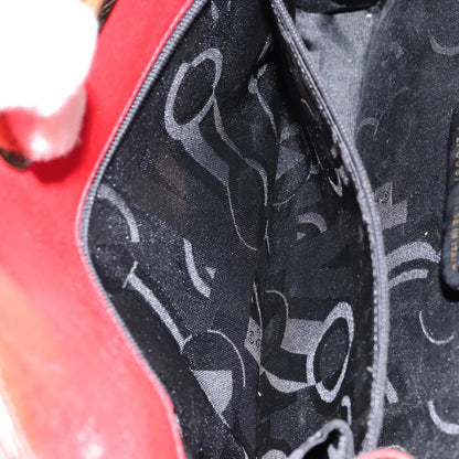 Salvatore Ferragamo Vintage Gancini Chain Shoulder Bag Leather, RED, LEATHER, Shoulder bag