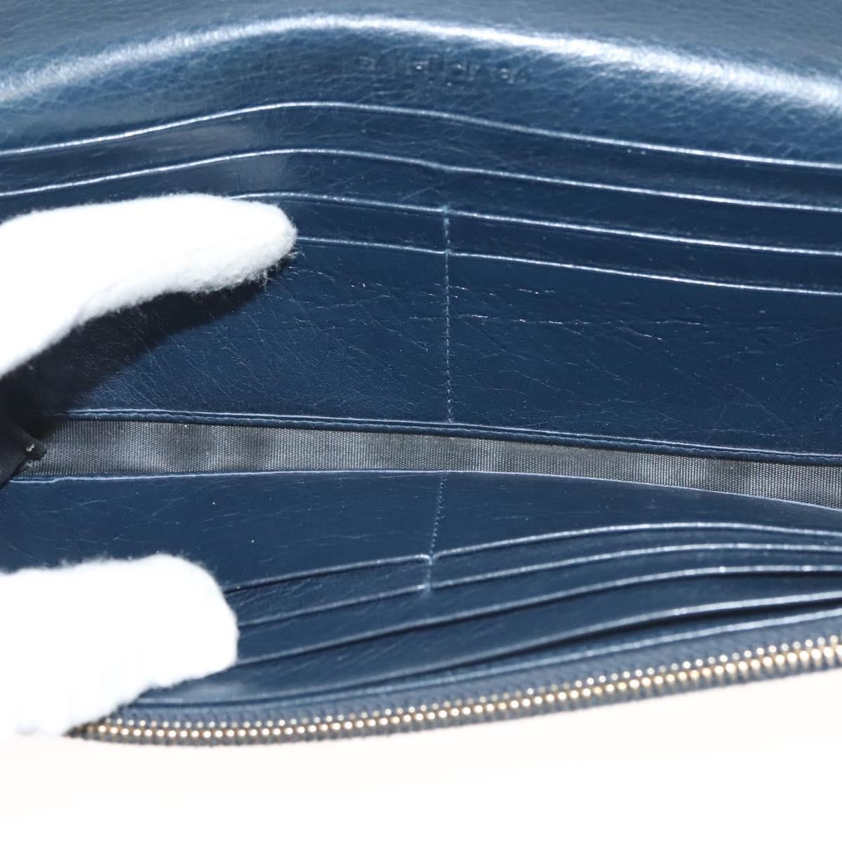 Balenciaga Giant Money Flap Wallet Leather, NAVY, LEATHER, Wallets