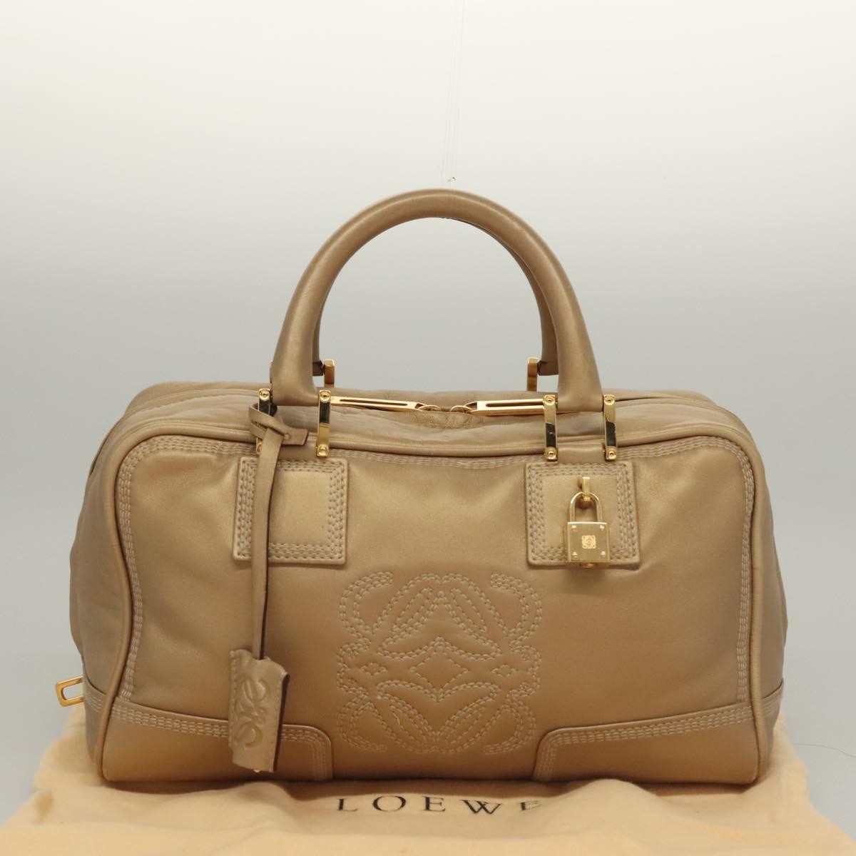 Loewe Amazona Bag Leather, GOLD, LEATHER, Handbag