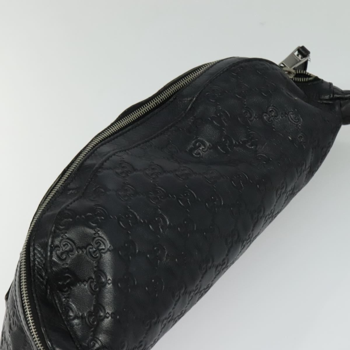 Gucci Waist Bag Guccissima Leather, BLACK, LEATHER, Clutche & pouche