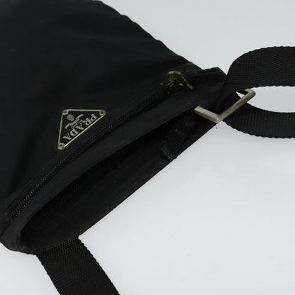 Prada Flat Messenger Bag Tessuto, BLACK, NYLON, Shoulder bag