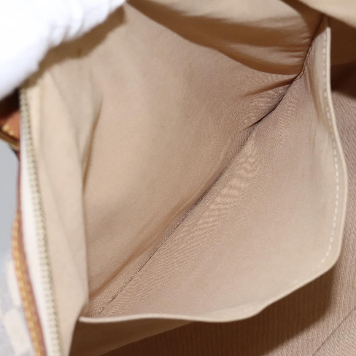 Louis Vuitton Siracusa Handbag Damier, WHITE, CANVAS, Shoulder bag