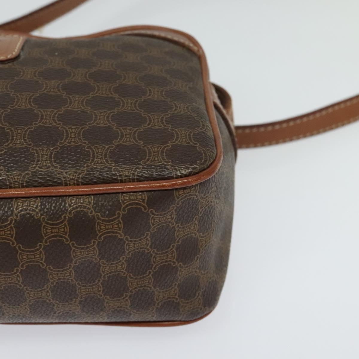 Celine Vintage Macadam Shoulder Bag Canvas, BROWN, PVC, Shoulder bag