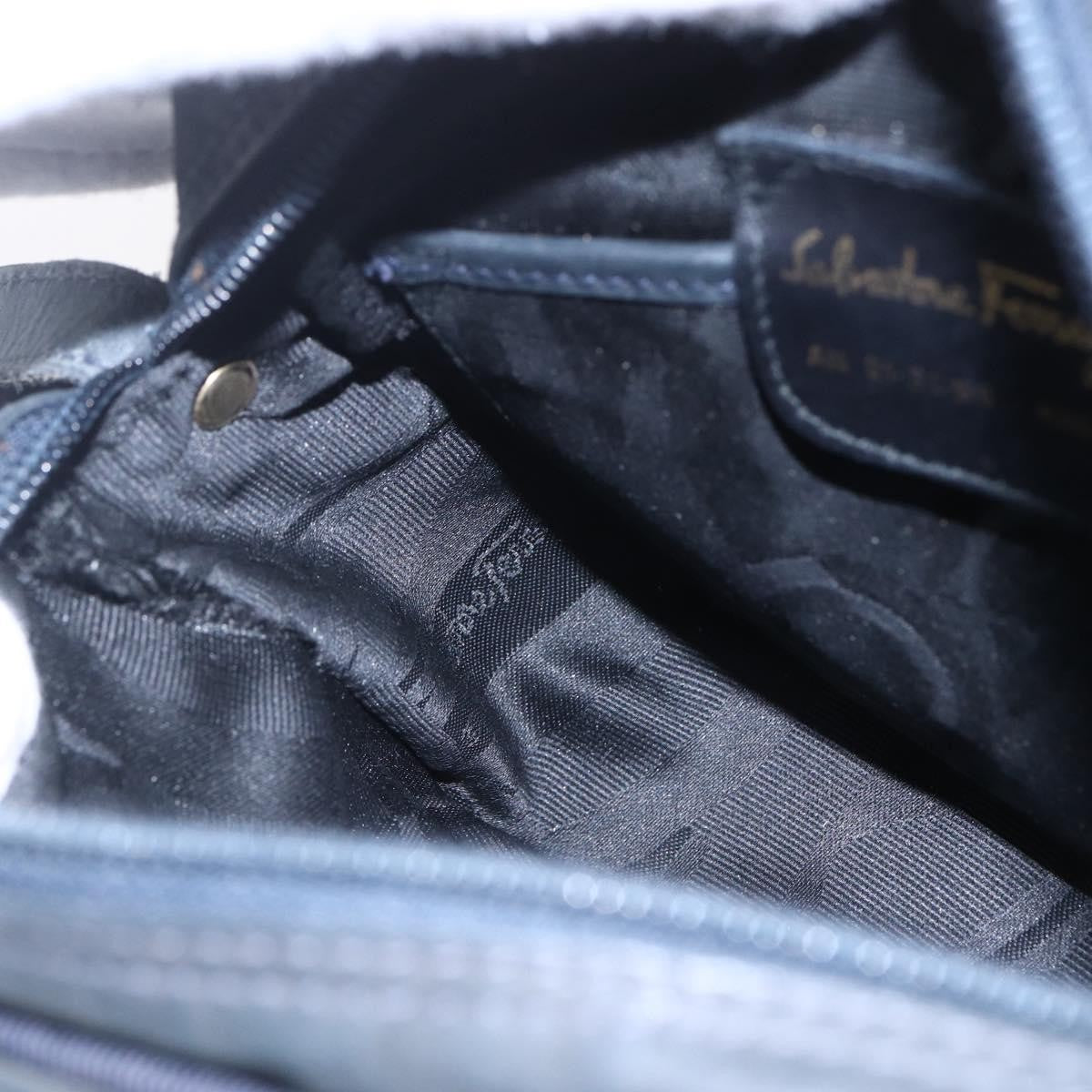 Salvatore Ferragamo Vala Shoulder Bag Suede, NAVY, SUEDE, Shoulder bag