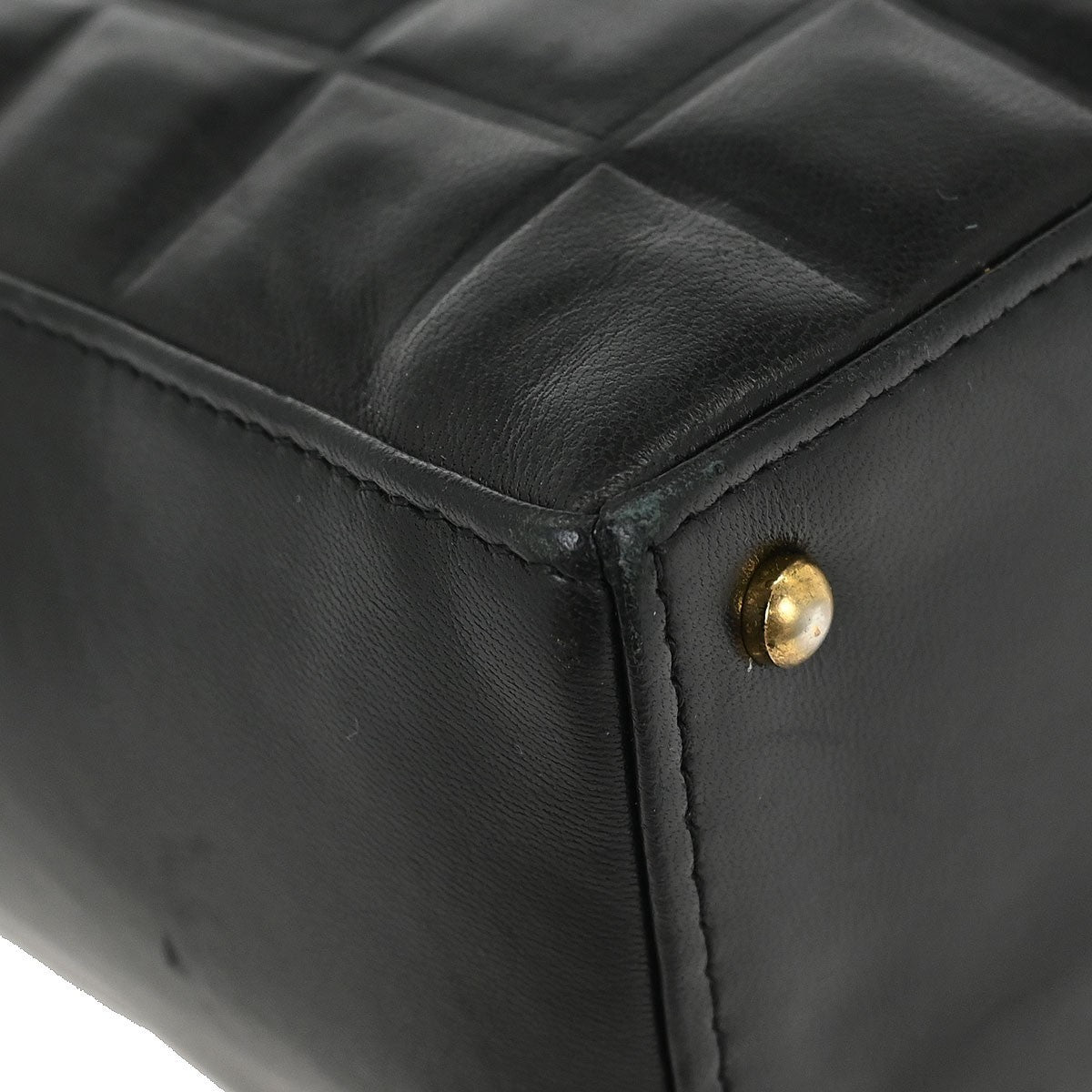 Chanel Chocolate Bar CC Tote Quilted Leather, BLACK, LEATHER, Tote bag