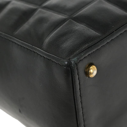 Chanel Chocolate Bar CC Tote Quilted Leather, BLACK, LEATHER, Tote bag