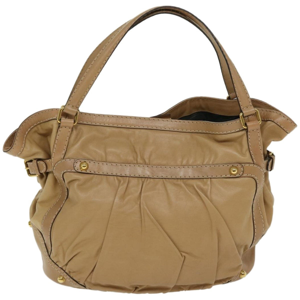 Gucci Vintage Horsebit Shoulder bag Leather, BEIGE, LEATHER, Shoulder bag