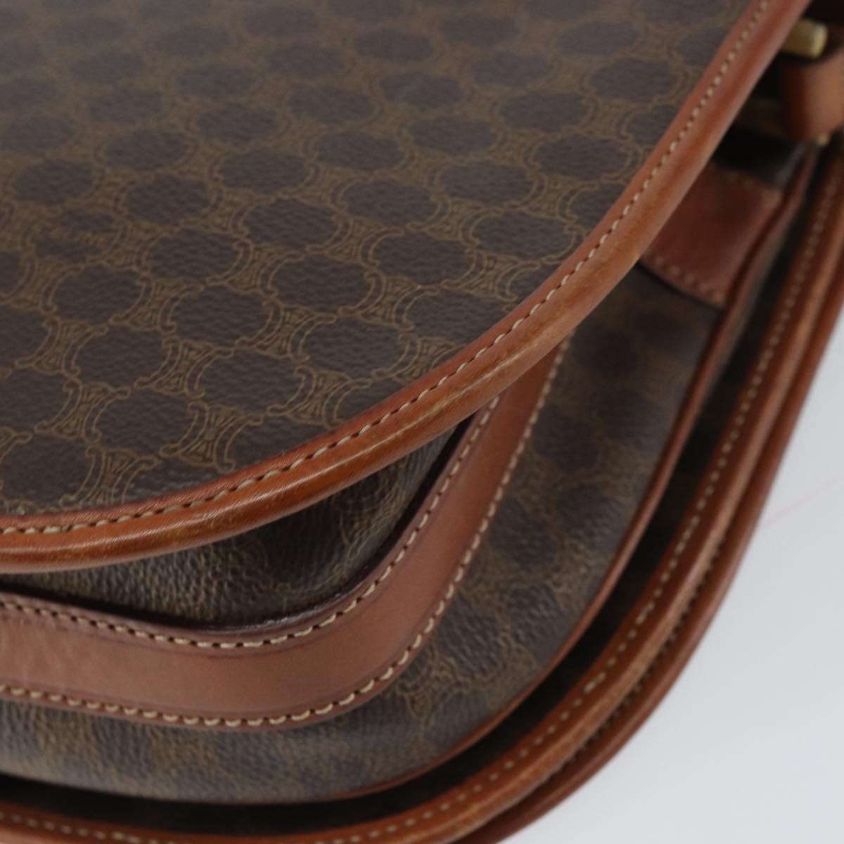 Celine Macadam Shoulder Bag PVC Leather, BROWN, PVC, Shoulder bag