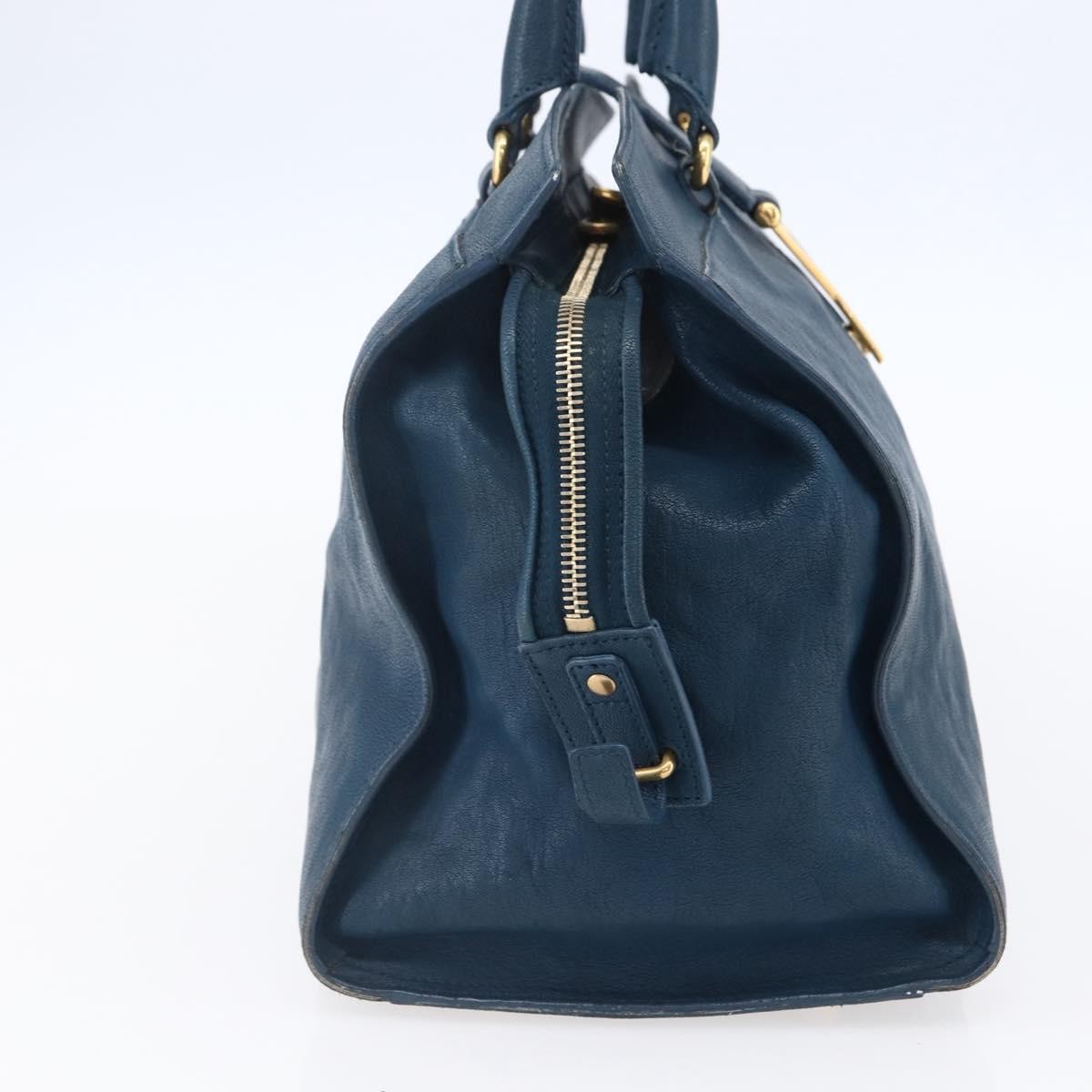 Saint Laurent Chyc Cabas Tote Leather, BLUE, LEATHER, Tote bag