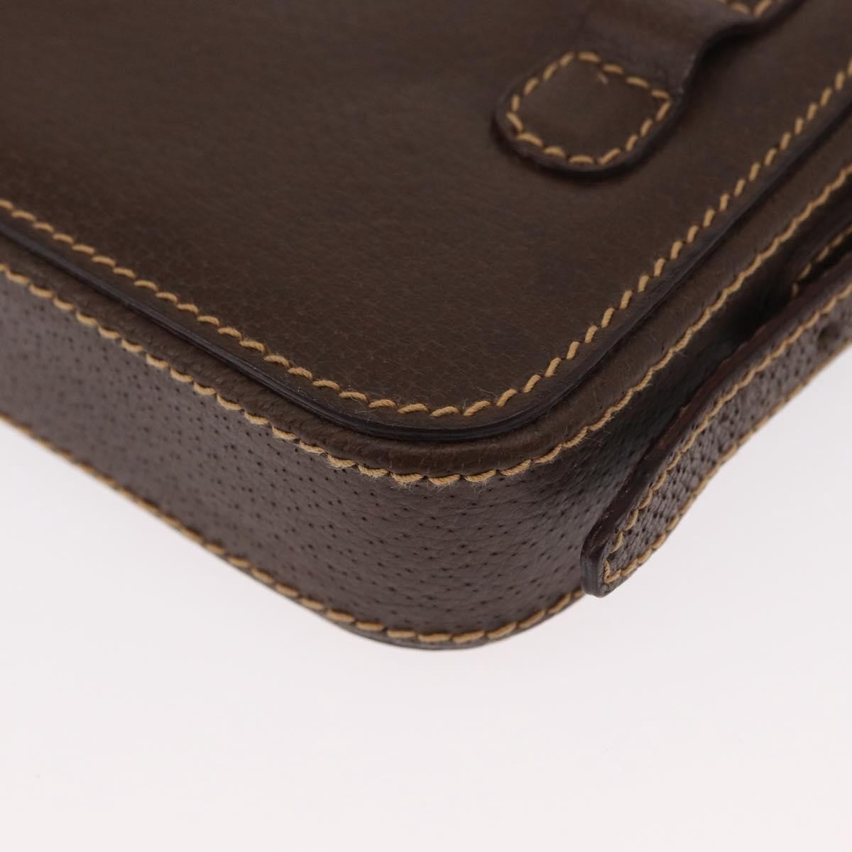 Gucci Cigarette case Shoulder bag Leather, BROWN, LEATHER, Clutche & pouche