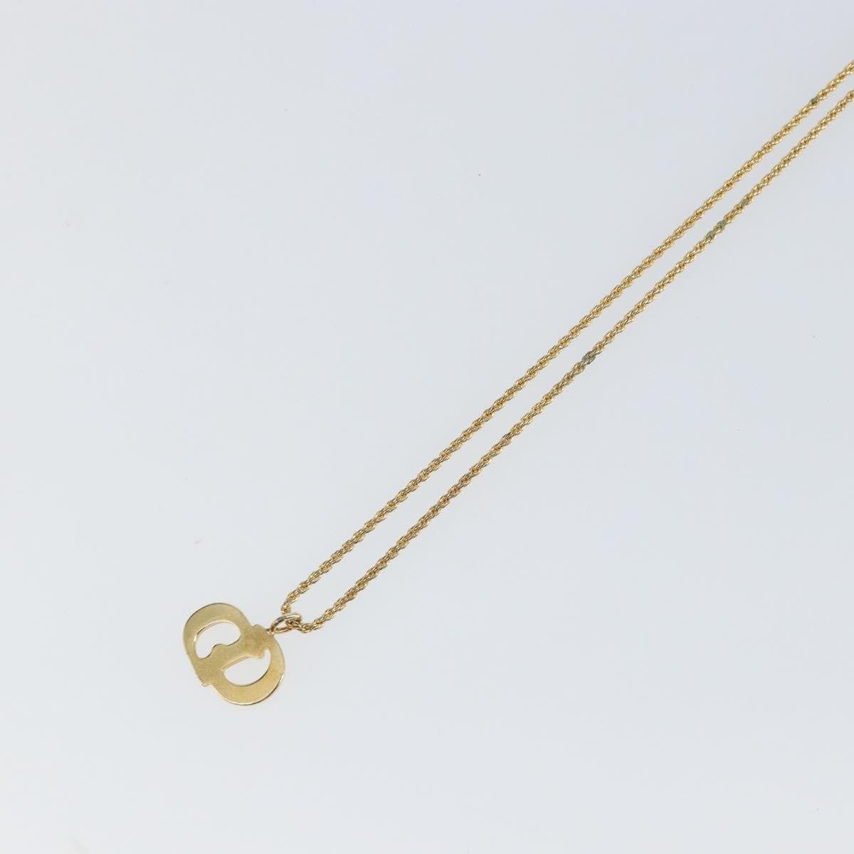 Christian Dior CD Pendant Necklace Metal, GOLD, METAL, Necklace