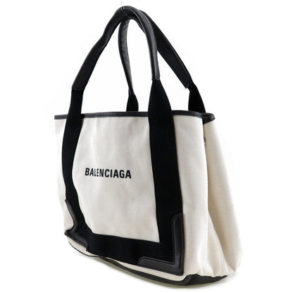 Balenciaga Cabas Tote Canvas and Leather, WHITE, CANVAS, Tote bag