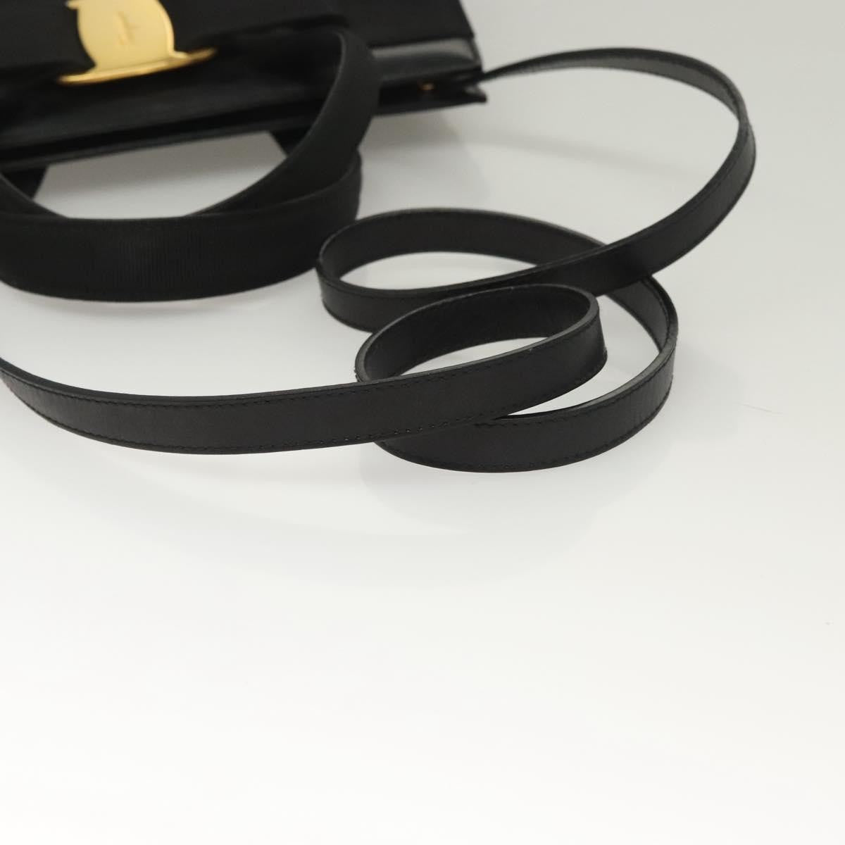 Salvatore Ferragamo Convertible Vara Bow Tote Leather, BLACK, LEATHER, Handbag