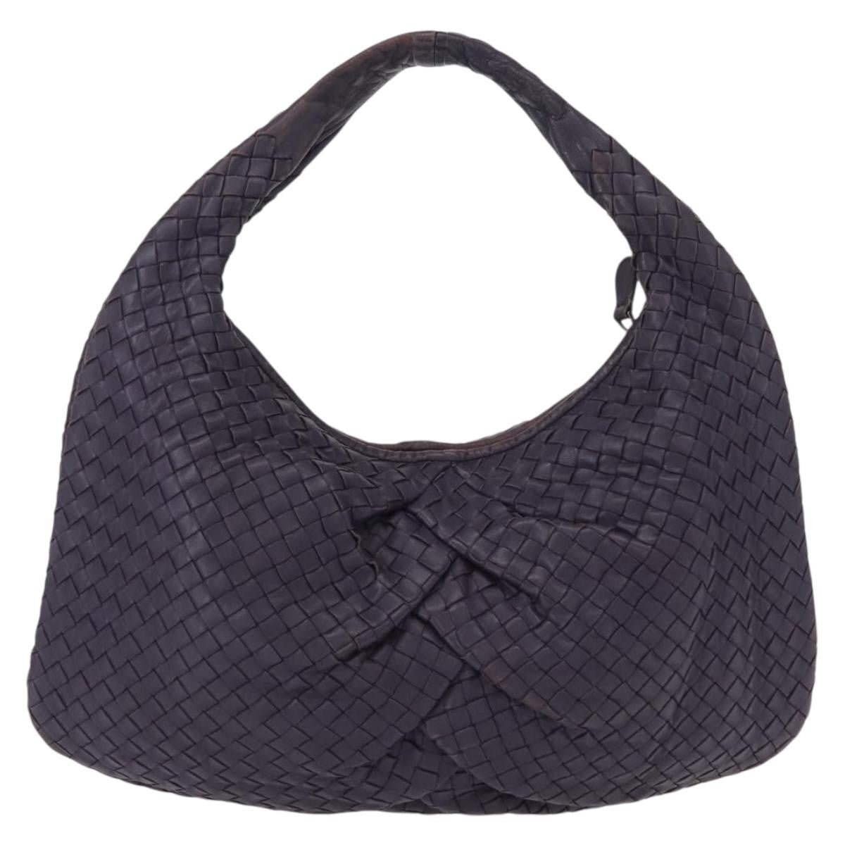 Bottega Veneta Veneta Hobo Pleated Intrecciato Nappa, PURPLE, LEATHER, Shoulder bag