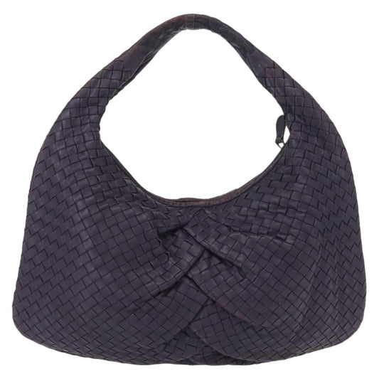 Bottega Veneta Veneta Hobo Pleated Intrecciato Nappa, PURPLE, LEATHER, Shoulder bag