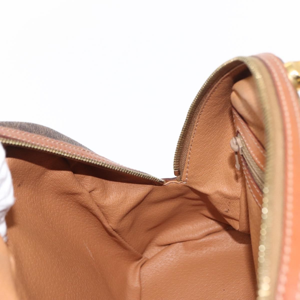 Celine Vintage Macadam Handbag Canvas and Leather, BROWN, CANVAS, Handbag