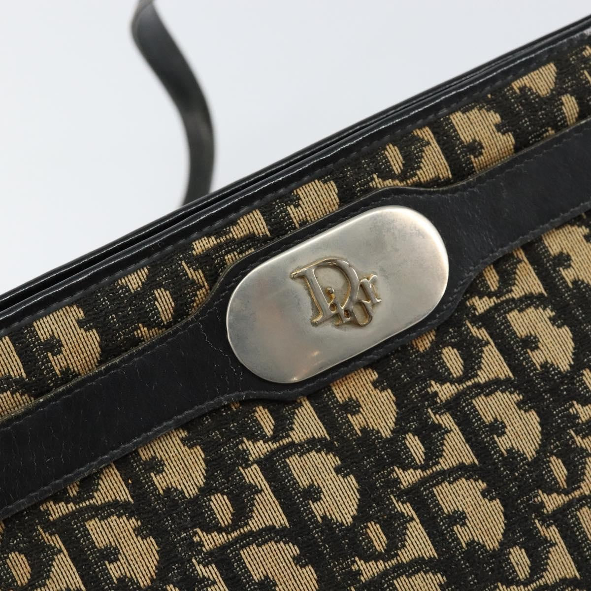 Christian Dior Vintage Trotter Shoulder Bag Canvas, NAVY, CANVAS, Shoulder bag