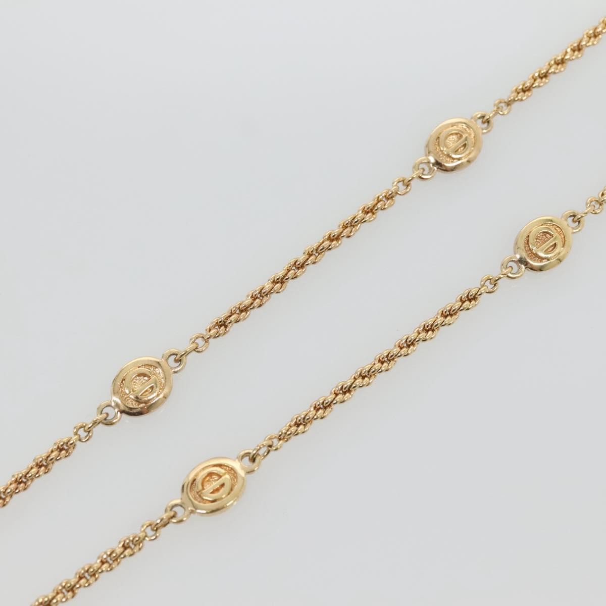 Christian Dior CD Round Pendant Necklace Metal, GOLD, METAL, Necklace