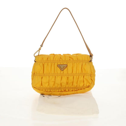 Prada Pochette Tessuto Gaufre, YELLOW, NYLON, Clutche & pouche