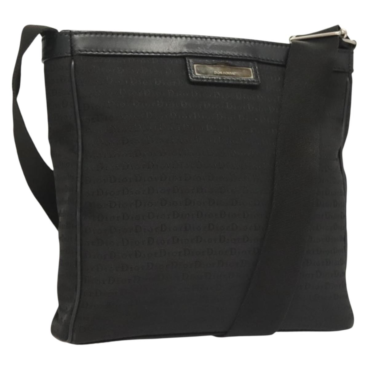 Christian Dior Vintage Zip Shoulder Bag Diorissimo Canvas, BLACK, CANVAS, Shoulder bag