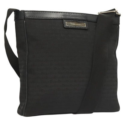 Christian Dior Vintage Zip Shoulder Bag Diorissimo Canvas, BLACK, CANVAS, Shoulder bag