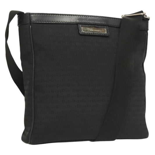 Christian Dior Vintage Zip Shoulder Bag Diorissimo Canvas, BLACK, CANVAS, Shoulder bag