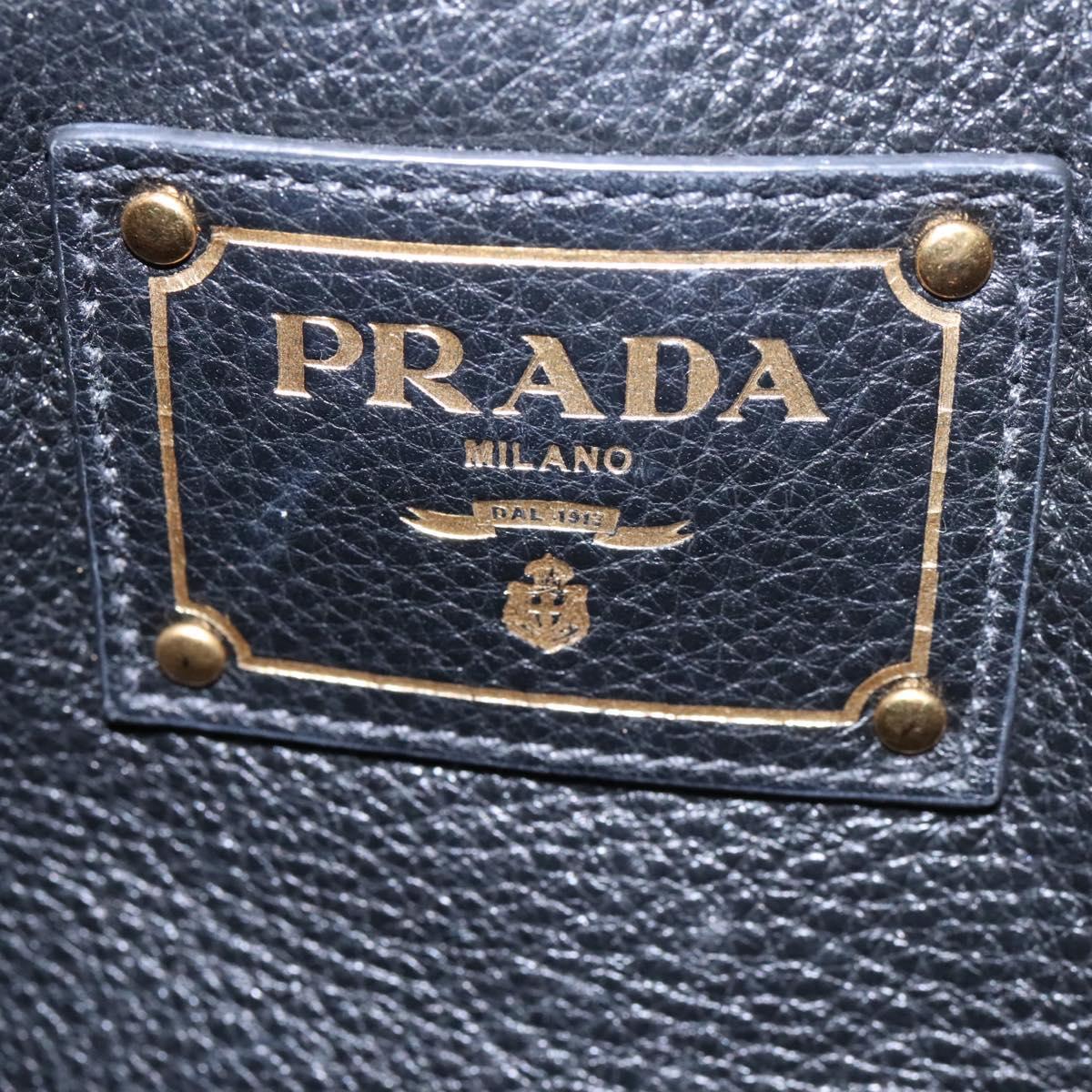 Prada Shopping Tote Vitello Daino, BLACK, LEATHER, Tote bag