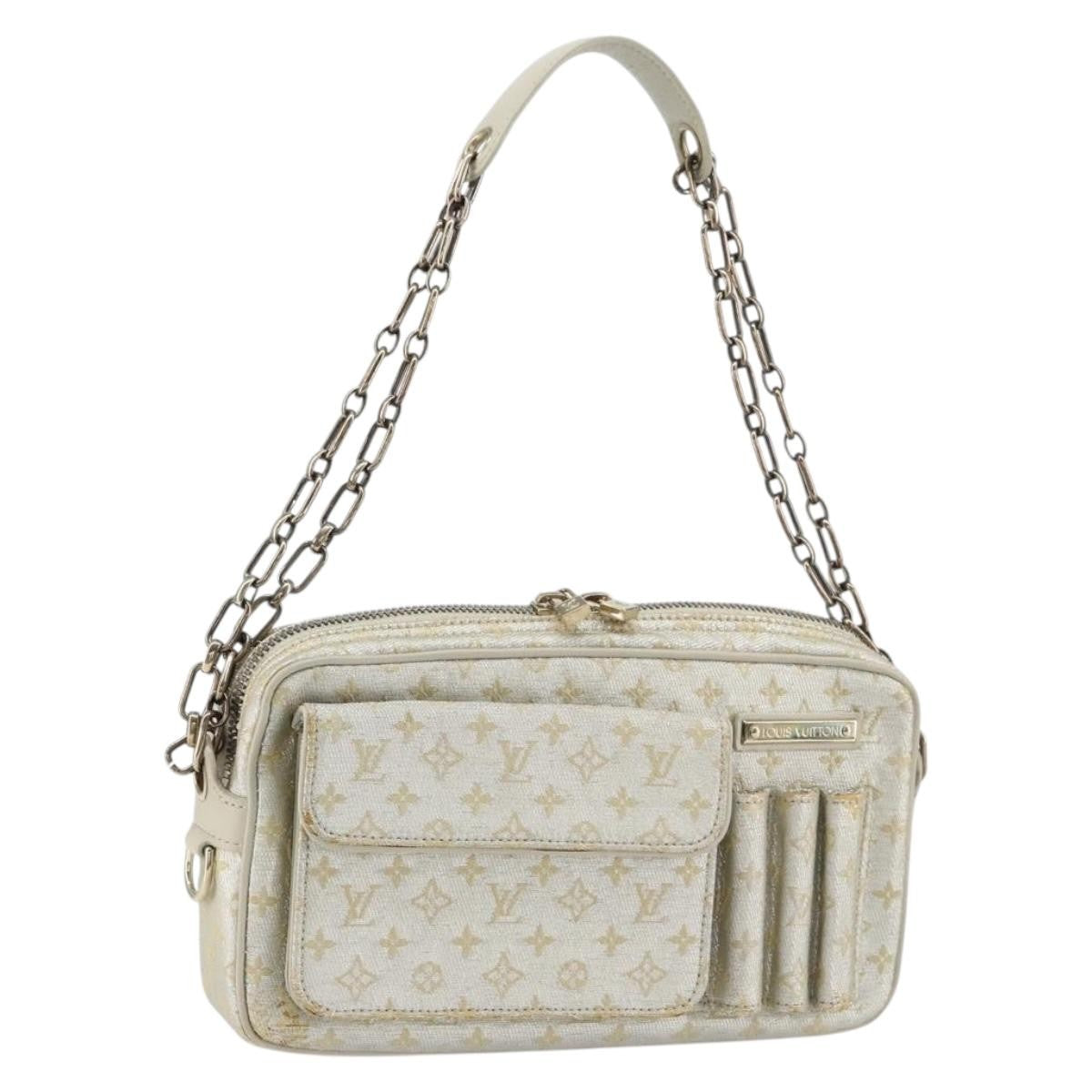 Louis Vuitton McKenna Shoulder Bag Mini Lin, SILVER, CANVAS, Shoulder bag