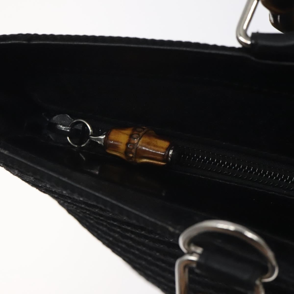Gucci Vintage Bamboo Handle Tote Nylon, BLACK, NYLON, Tote bag