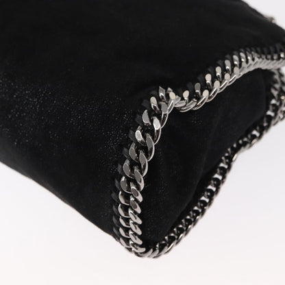 Stella McCartney Falabella Fold Over Crossbody Bag Shaggy Deer, BLACK, POLYESTER, Shoulder bag