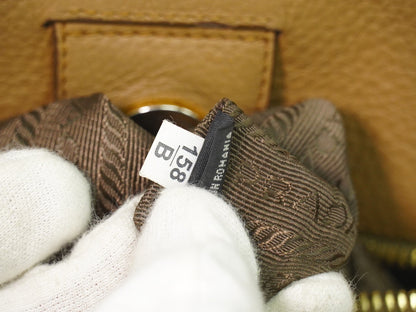 Prada Vintage Handbag Leather, BEIGE, LEATHER, Handbag