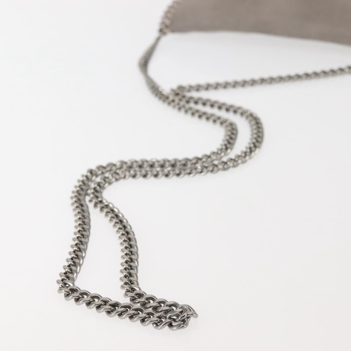 Stella McCartney Falabella Fold Over Flap Crossbody Bag Shaggy Deer, GRAY, SUEDE, Crossbody bag