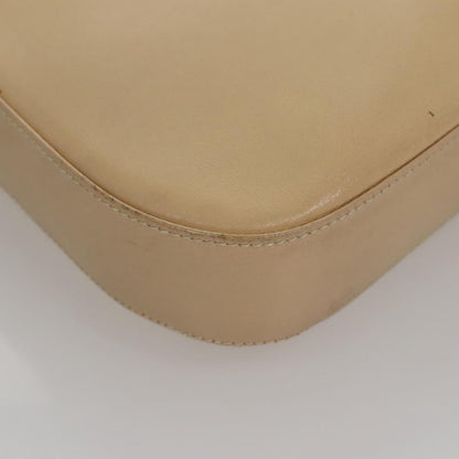 Salvatore Ferragamo Gancini Shoulder Bag Leather, BEIGE, LEATHER, Shoulder bag