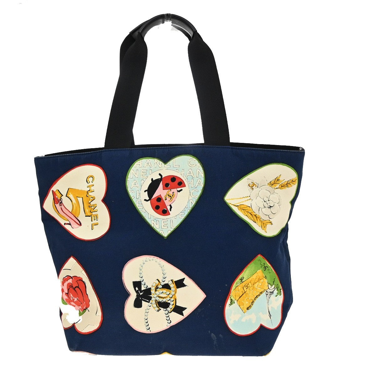 Chanel Graffiti Tote Printed Canvas, BLUE, CANVAS, Tote bag