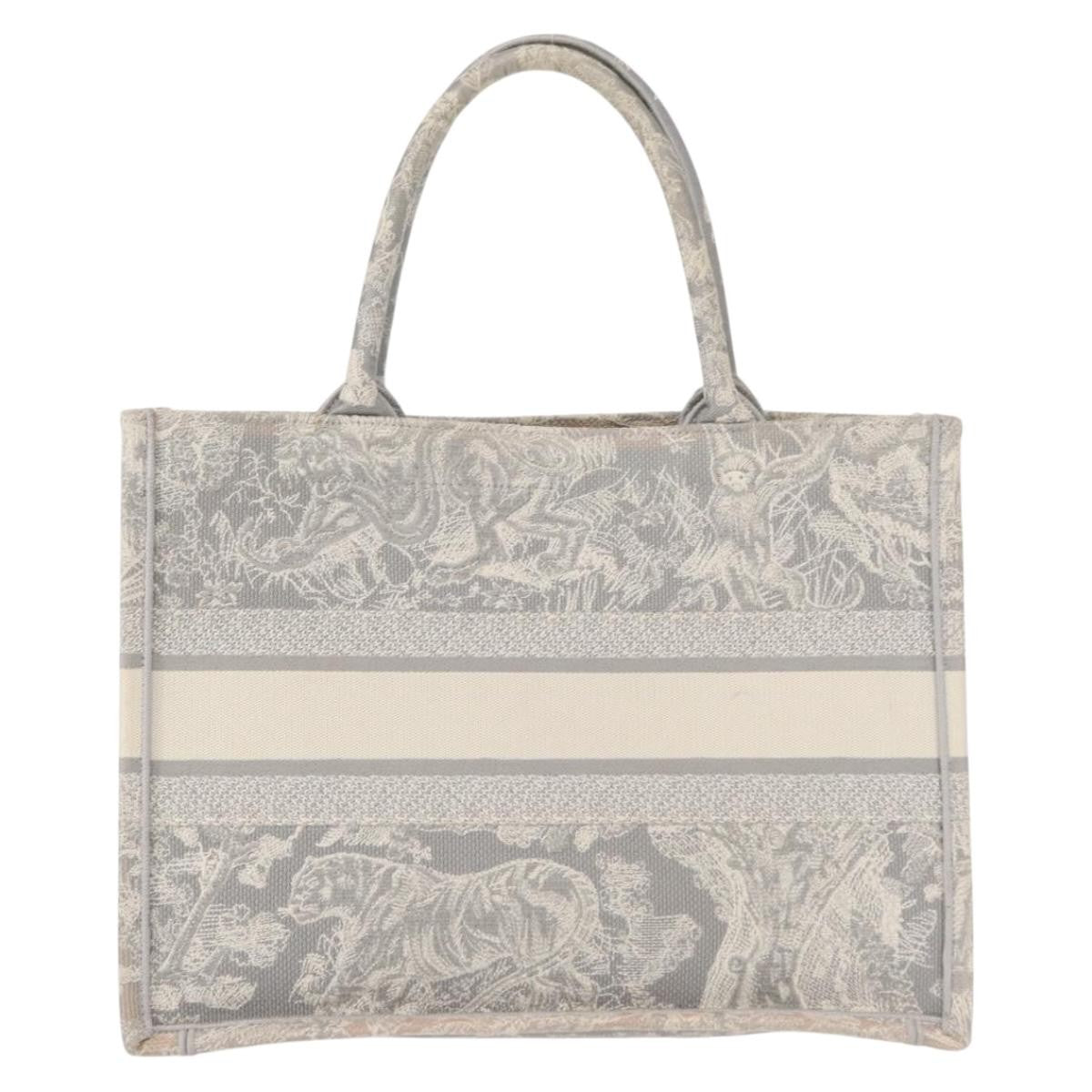 Christian Dior Book Tote Printed Canvas, GRAY, CANVAS, Tote bag