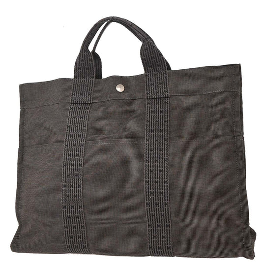 Hermes Fourre Tout Tote Canvas, GRAY, POLYAMIDE, Tote bag