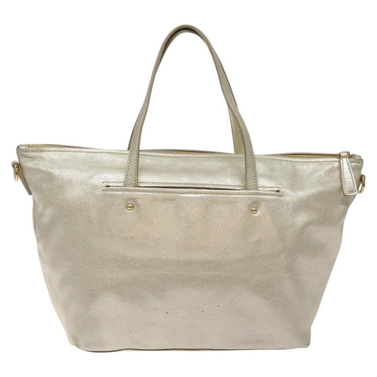 Salvatore Ferragamo Vintage Zip Tote Leather, GOLD, LEATHER, Tote bag