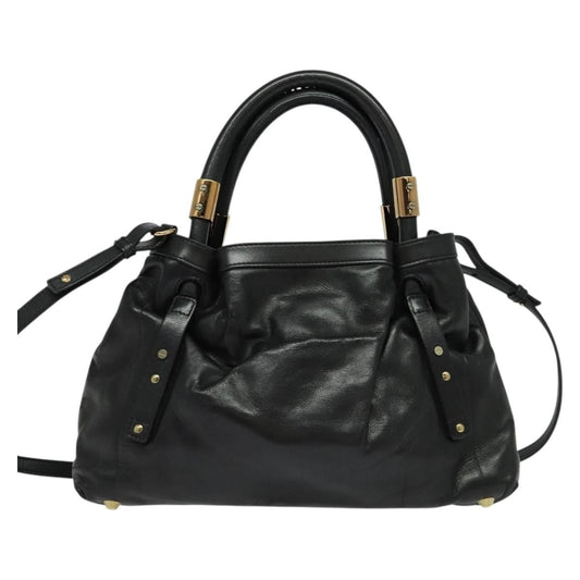 Chloe Victoria Handbag Leather, BLACK, LEATHER, Handbag