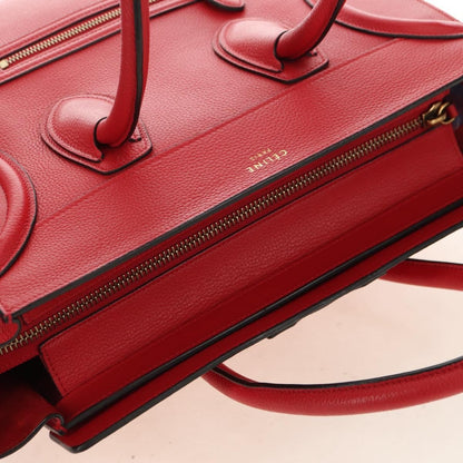 Celine Luggage Bag Grainy Leather, Red, Leather, Handbag