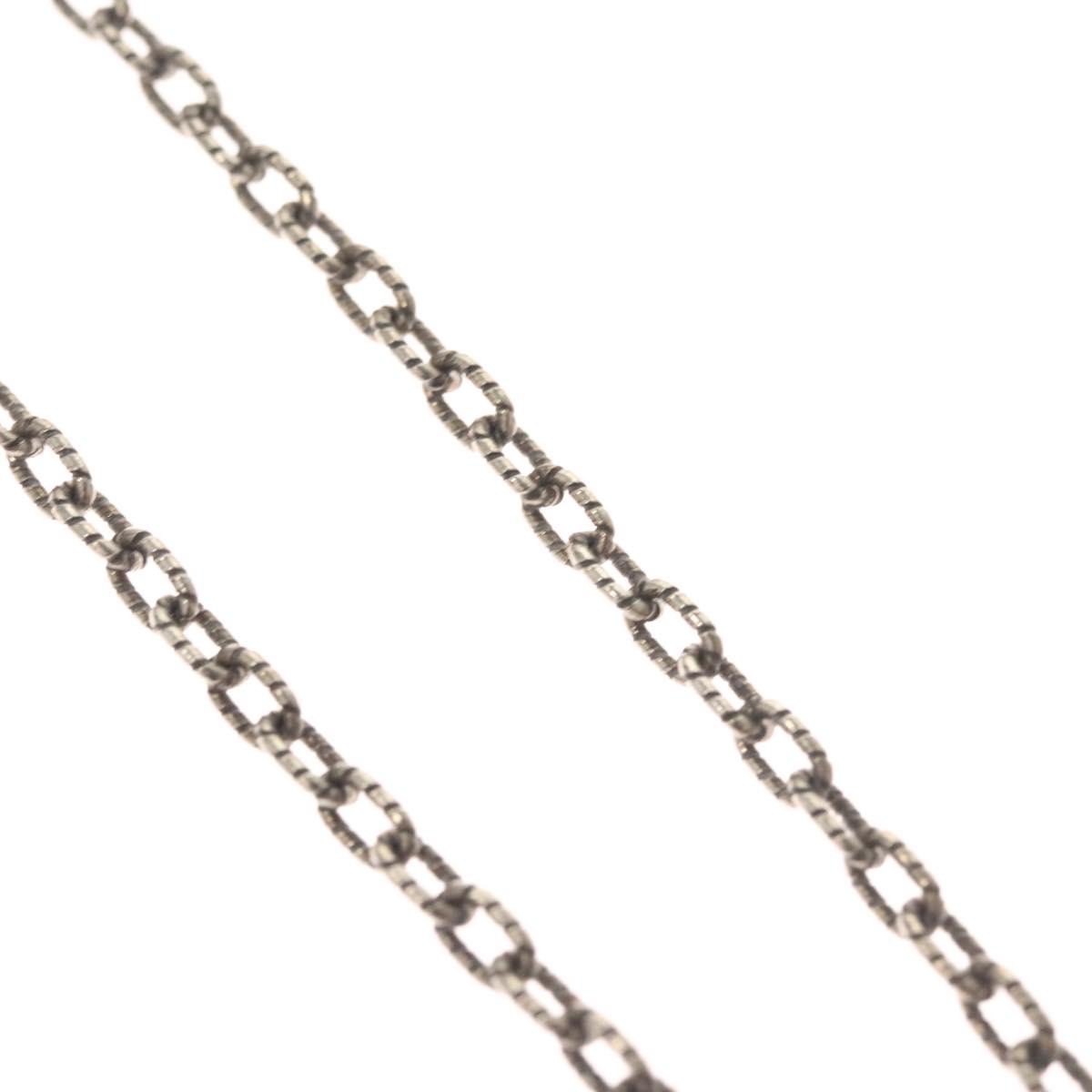 Gucci Engraved Interlocking G Chain Link Pendant Necklace Sterling Silver, SILVER, SILVER, Necklace