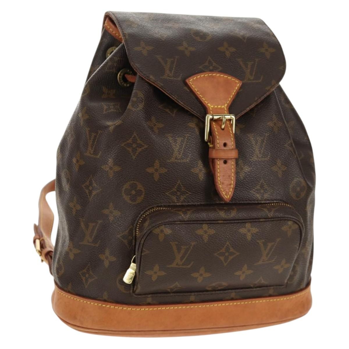 Louis Vuitton Montsouris Backpack Monogram Canvas, BROWN, CANVAS, Backpack