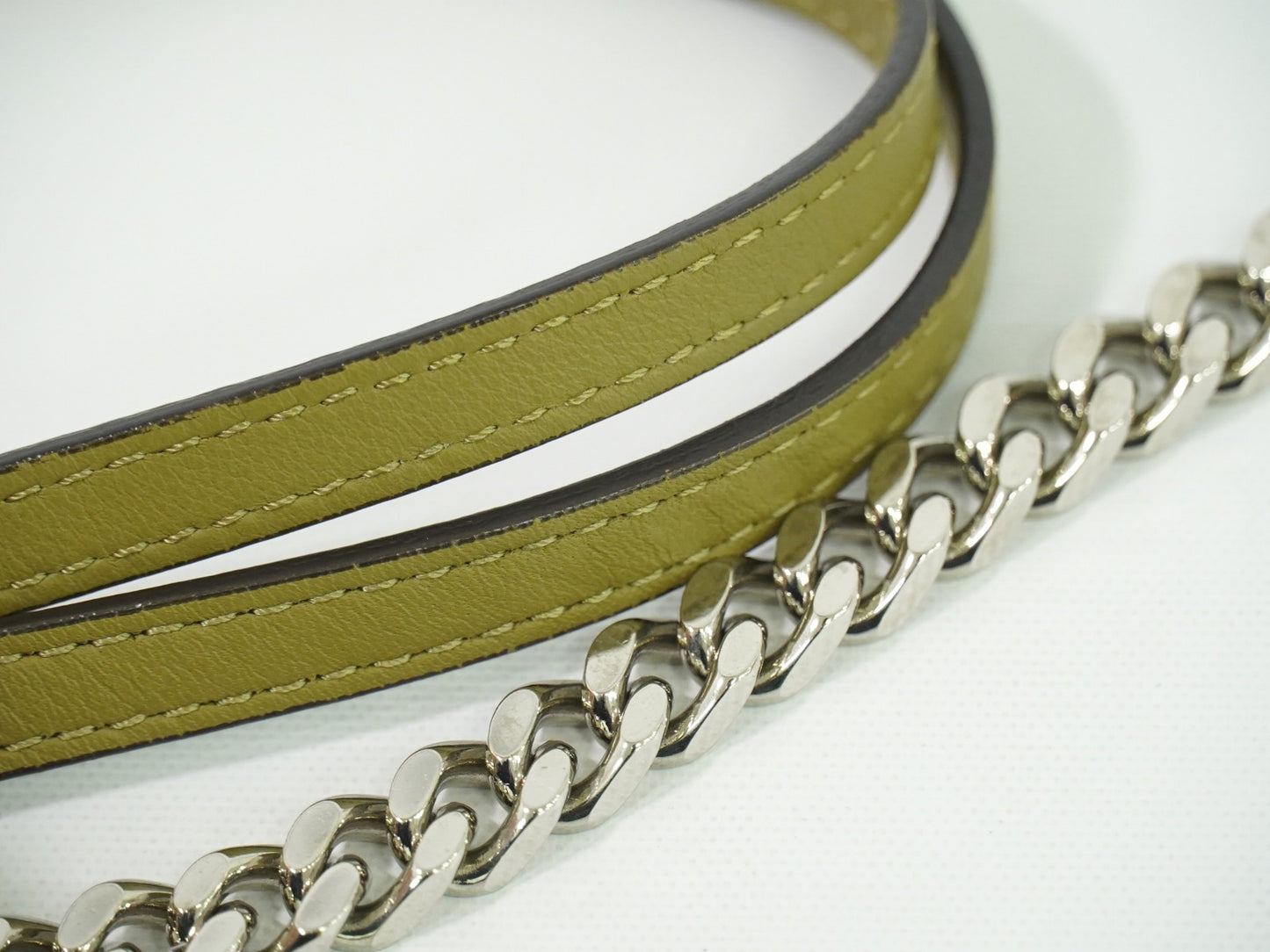 Fendi Double Baguette Embroidered Studded Leather, WHITE, LEATHER, Shoulder bag