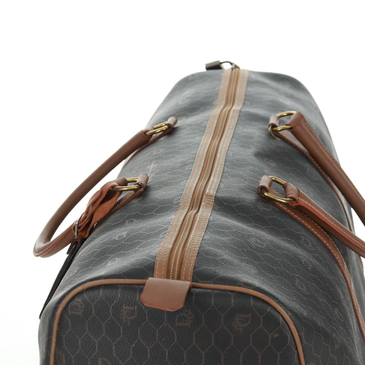 Christian Dior Vintage Honeycomb Boston bag Canvas and Leather, BLACK, CANVAS, Travel bag